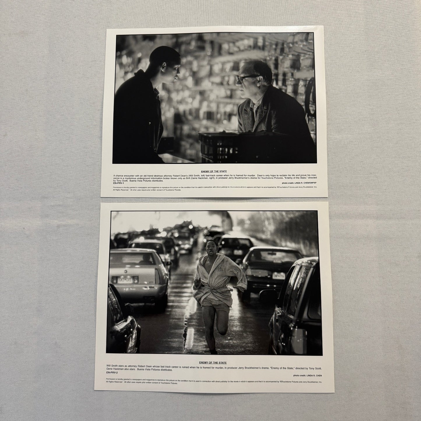 Enemy of the State Movie Press Publicity Photo Lot 2x Photograph Will Smith