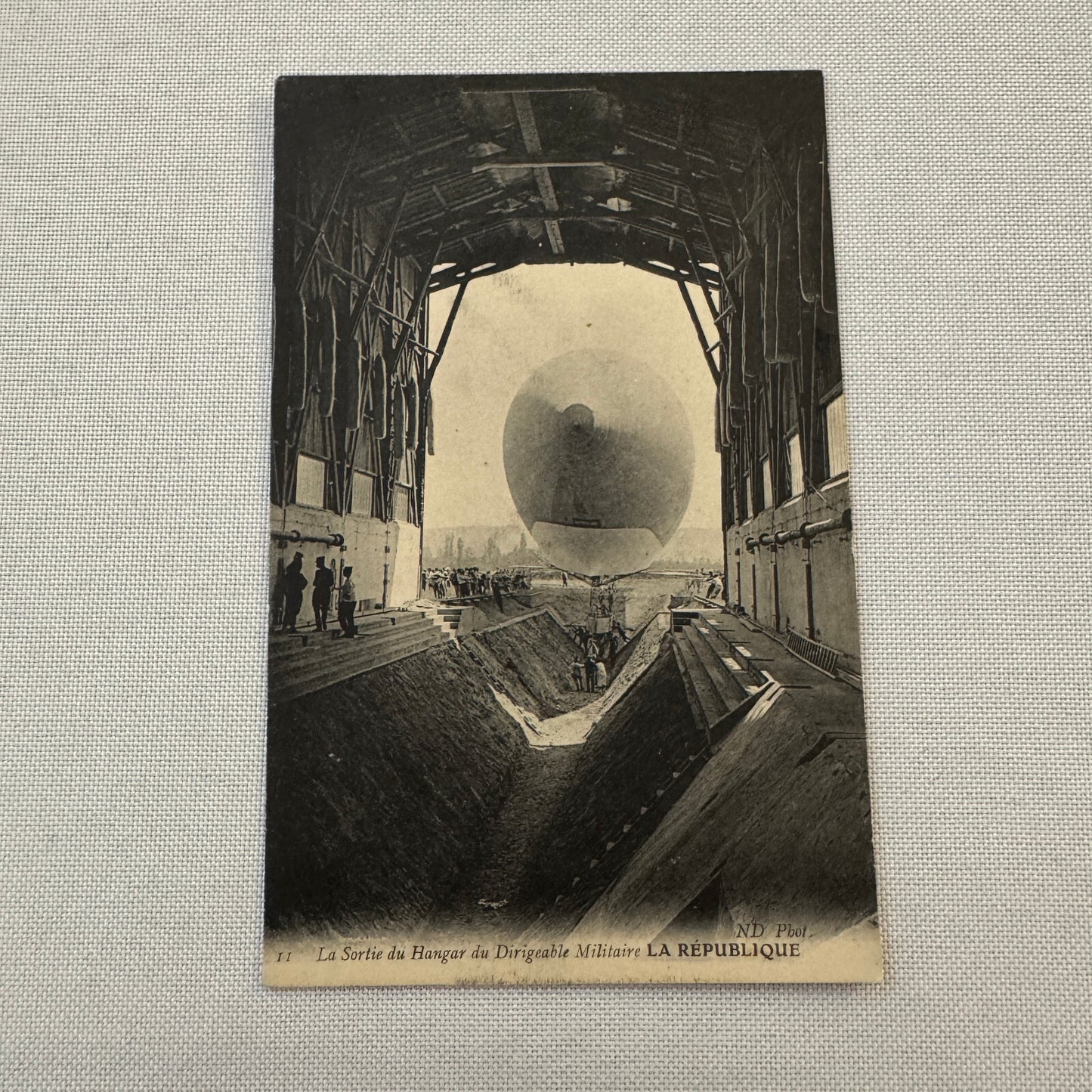 Vintage Zeppelin Airship Dirigible Postcard Post Card French Republique Military