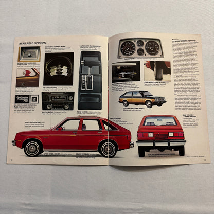 1980 Pontiac Acadian Car Sales Brochure Catalog Hatchback Coupe Sedan Acadian S