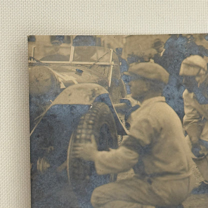 Vintage Racing Car Photo Photograph Print Crew Tire Change Francesco Crupi