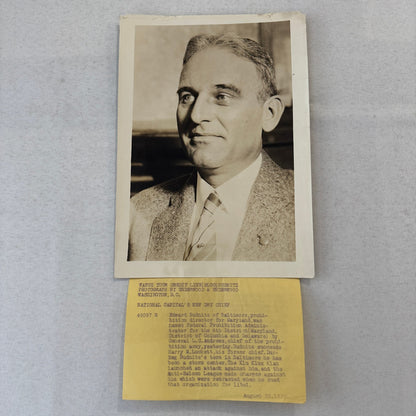 Federal Prohibition Administrator Dry Chief Edward Budnitz Press Photo 1925