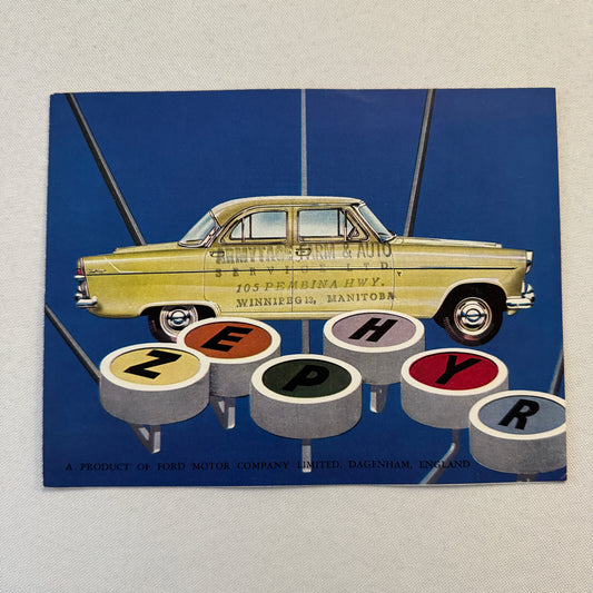Vintage Ford Zephyr Car Sales Brochure Catalog Advertising