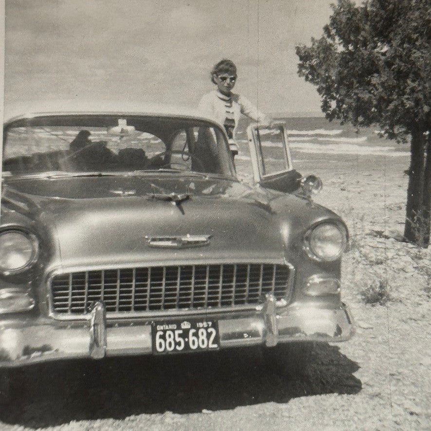 Chevrolet Car with Woman Photo Photograph Print Snapshot Vintage