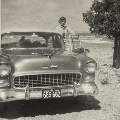 Chevrolet Car with Woman Photo Photograph Print Snapshot Vintage