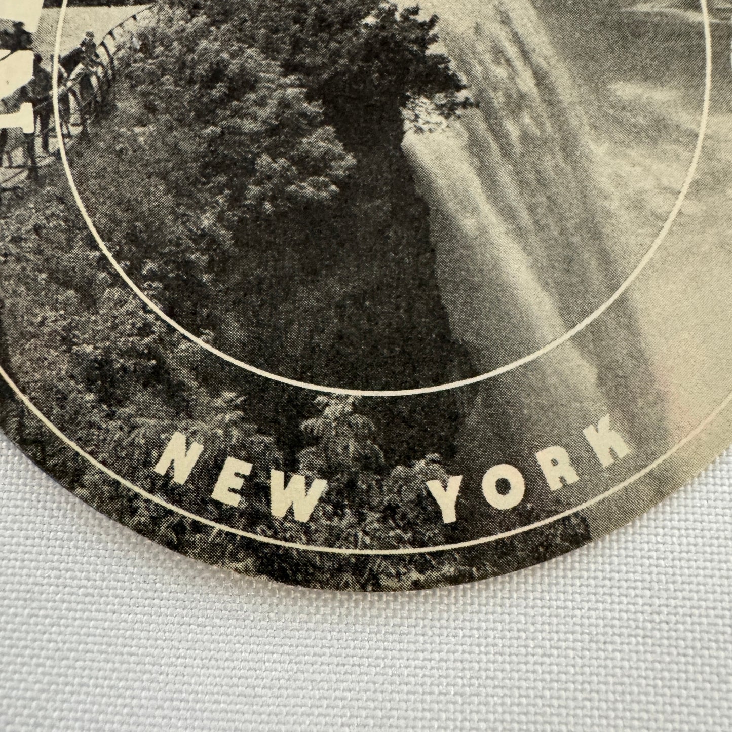 Vintage Travel Luggage Label Niagara Falls New York NY Souvenir