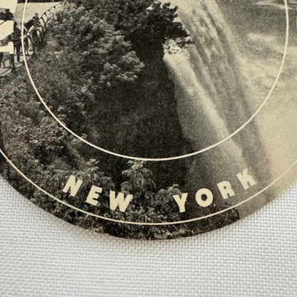 Vintage Travel Luggage Label Niagara Falls New York NY Souvenir