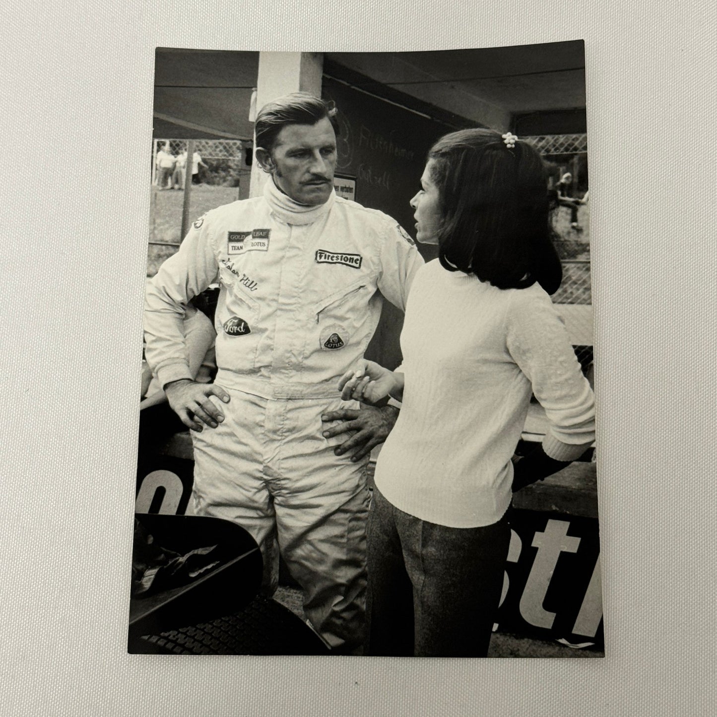 Vintage Racing Photo 1969 German Grand Prix Graham Hill Marianne Koch Motorsport