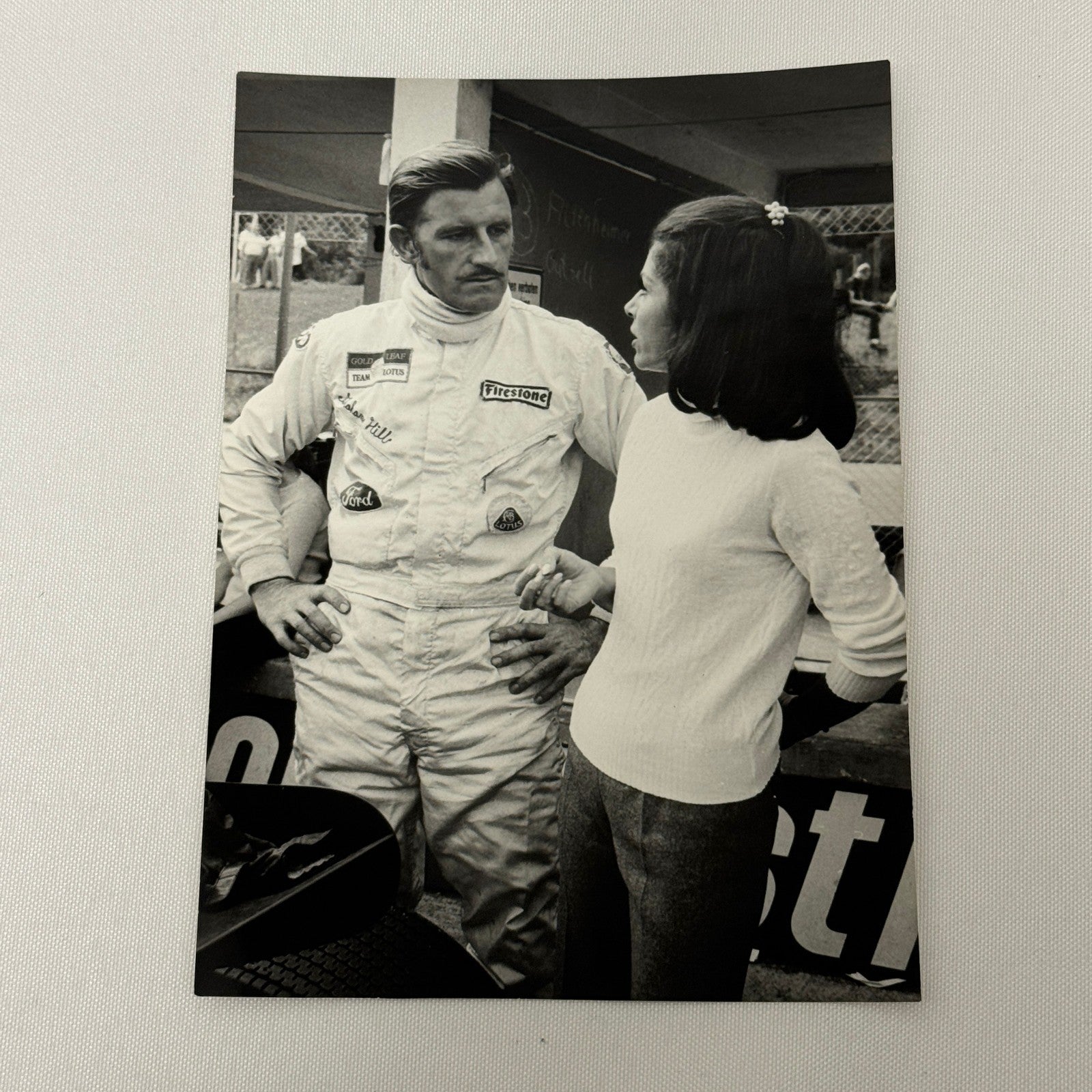 Vintage Racing Photo 1969 German Grand Prix Graham Hill Marianne Koch Motorsport