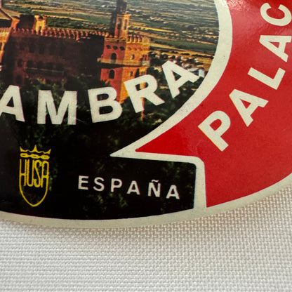 Vintage Travel Label Hotel Alhambra Granada Espana Spain Spanish Palace