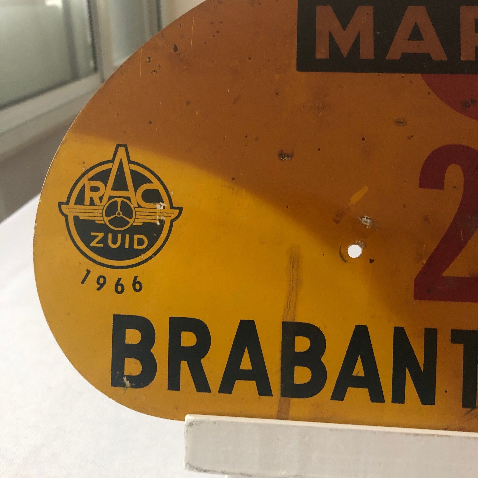 1966 RAC Zuid Brabant Grensrit Car Rally Rallye Participant Plate w/ Martini Ad