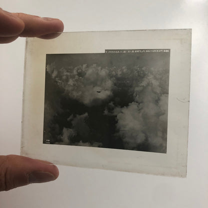 Antique Glass Plate Lantern Slide Aircraft Formation Flying Aviation Airplane