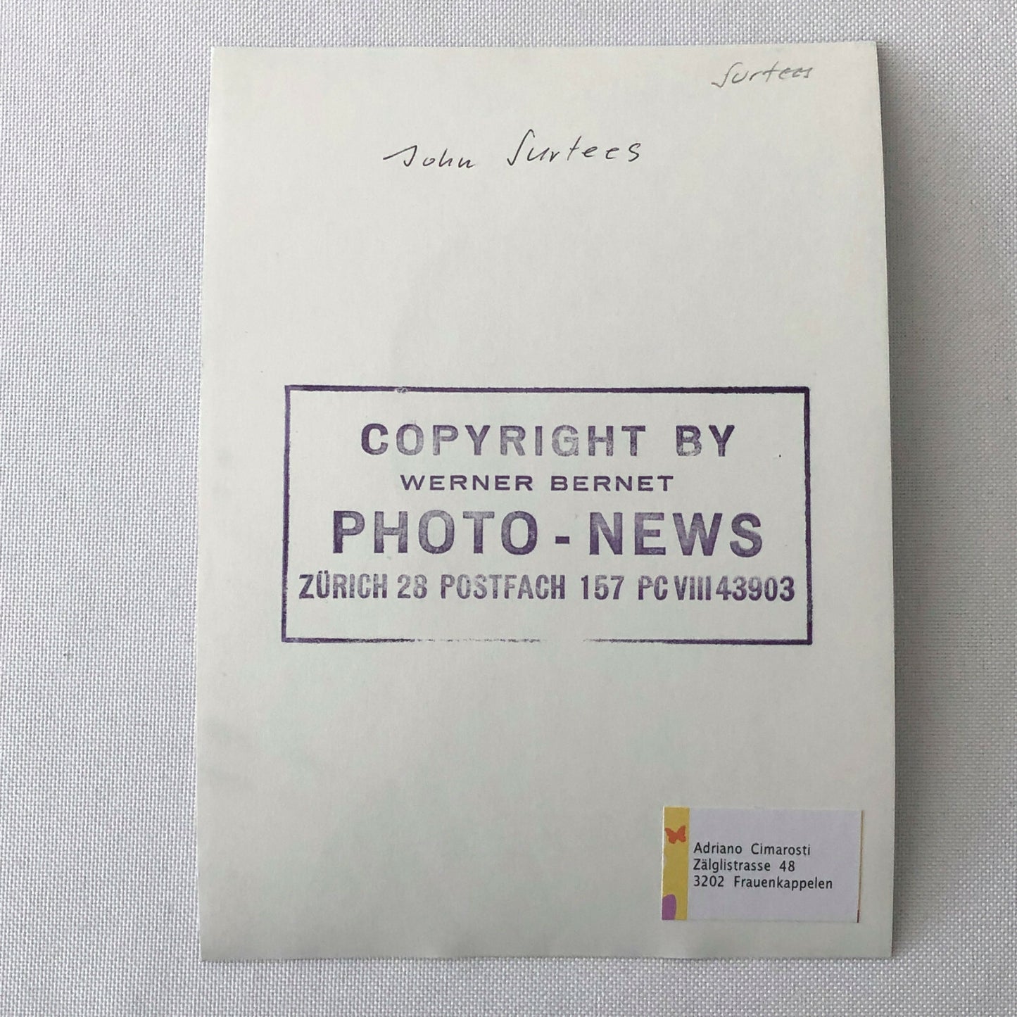 Vintage Racing Photo Photograph John Surtees Portrait 