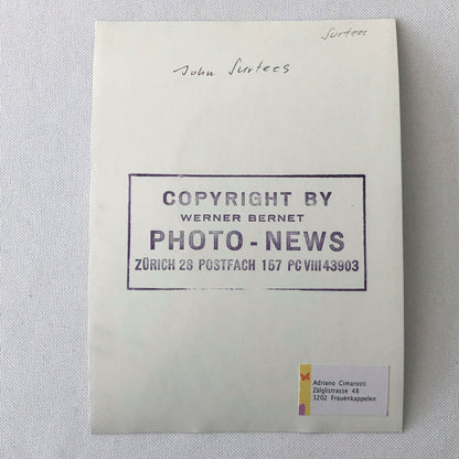 Vintage Racing Photo Photograph John Surtees Portrait 