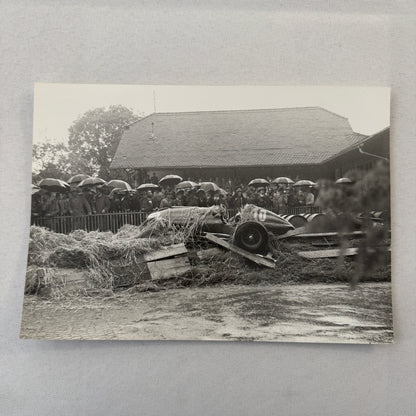Racing Car Crash Wreck Photo Photograph 1951 Swiss Grand Prix Talbot T26 Modern