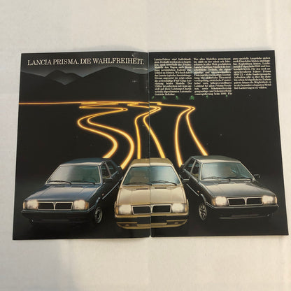 Lancia Prisma 1500 and 1600 Car Sales Brochure Catalog German Text