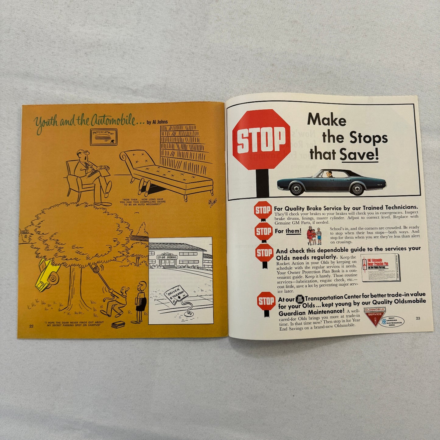 1967 Oldsmobile Rocket Circle Brochure Factory Magazine Delta 88 Youth Fashion +