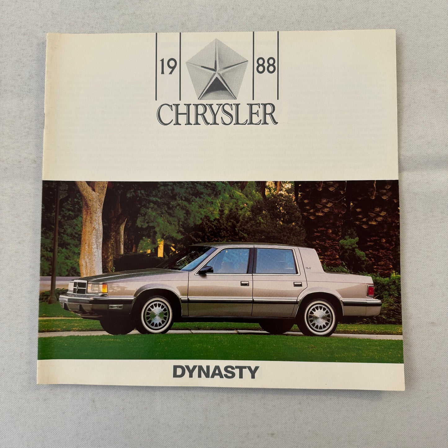 1988 Chrysler Dynasty Car Sales Brochure Catalog Advertising