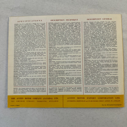 Austin A70 Countryman Car Sales Brochure Catalog Advertising Vintage