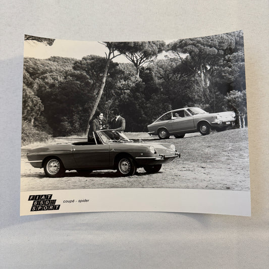 FIat 850 Sport Coupe and Spider Car Factory Press Photo Photograph Vintage