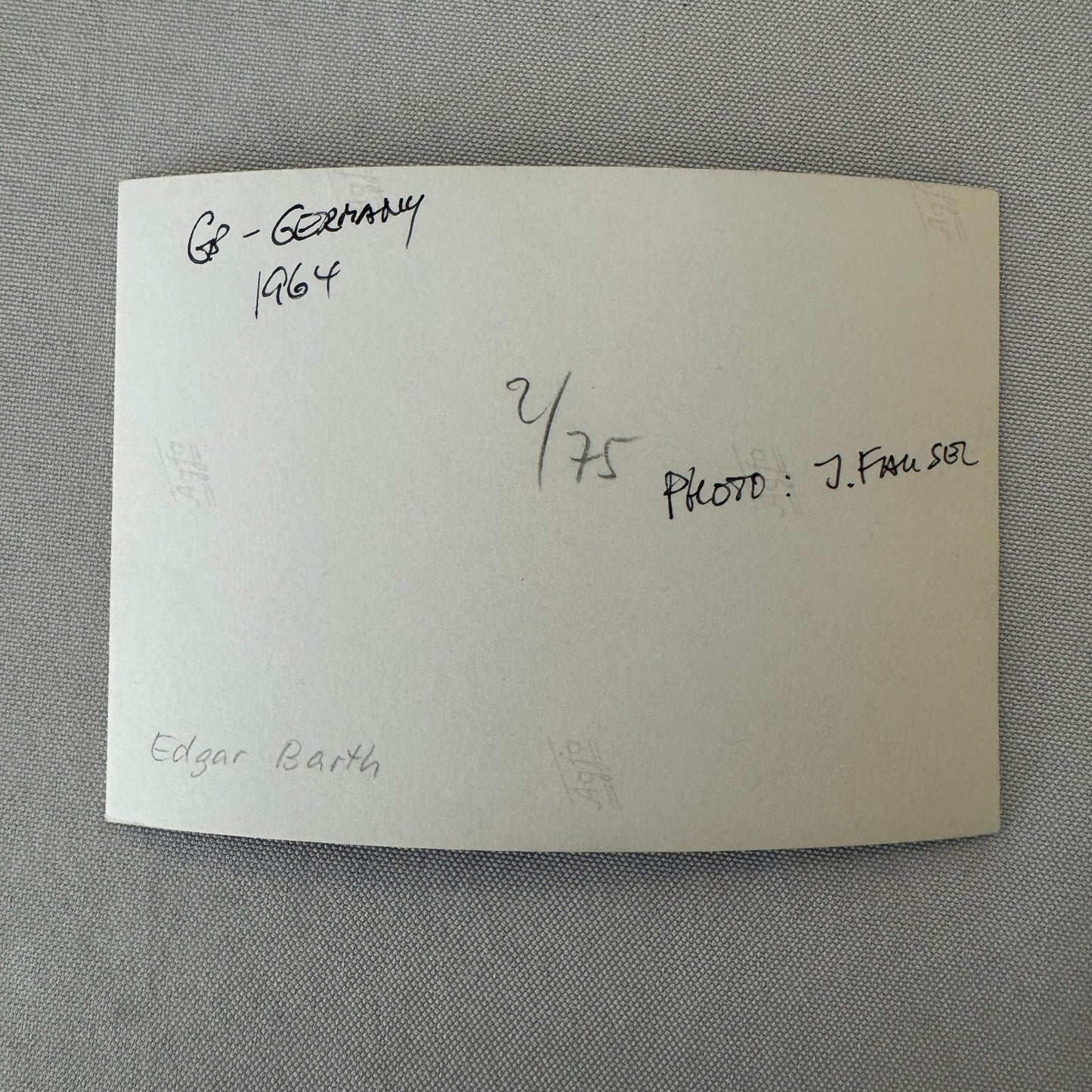 Vintage Racing Photo 1964 German Grand Prix Driver Edgar Barth Motorsport