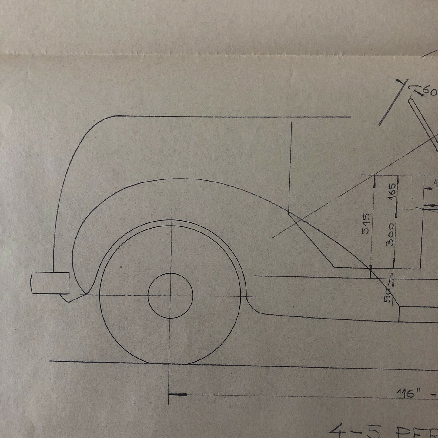 1936 Coachbuilder Car Design Blueprint Rendering Blue Print Coupe