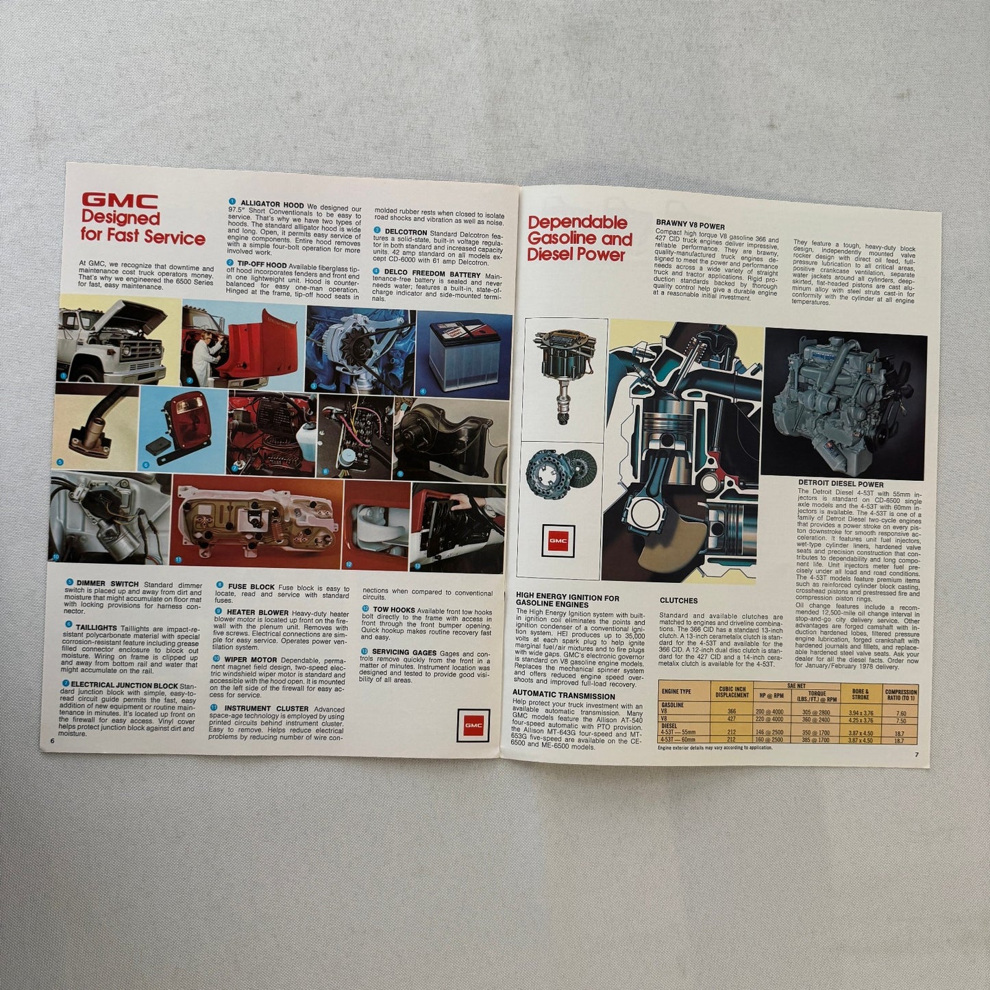 GMC 97.5 Conventional Series Truck Sales Brochure Catalog 6500 Series Vintage