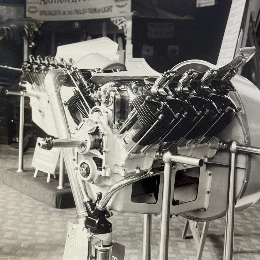 Vintage Racing Engine Photo Photograph Print Renault 70 HP 1914 Olympia Aero