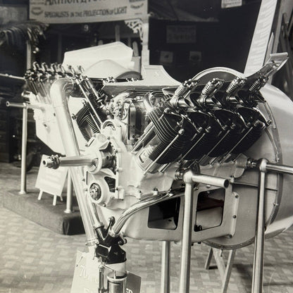Vintage Racing Engine Photo Photograph Print Renault 70 HP 1914 Olympia Aero