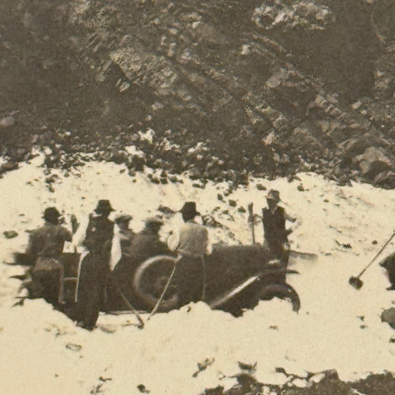 Vintage Photograph Photo Early Car Automobile Antique Mountains Snow