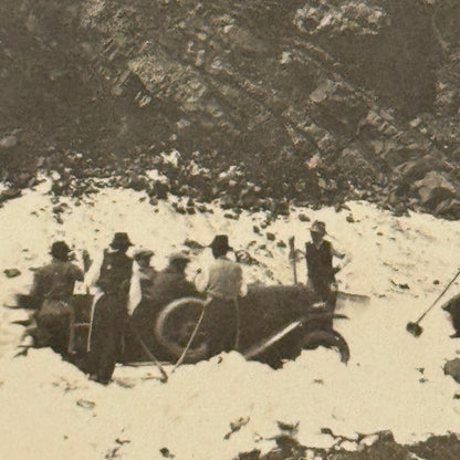 Vintage Photograph Photo Early Car Automobile Antique Mountains Snow