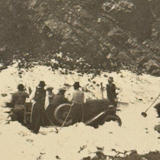 Vintage Photograph Photo Early Car Automobile Antique Mountains Snow