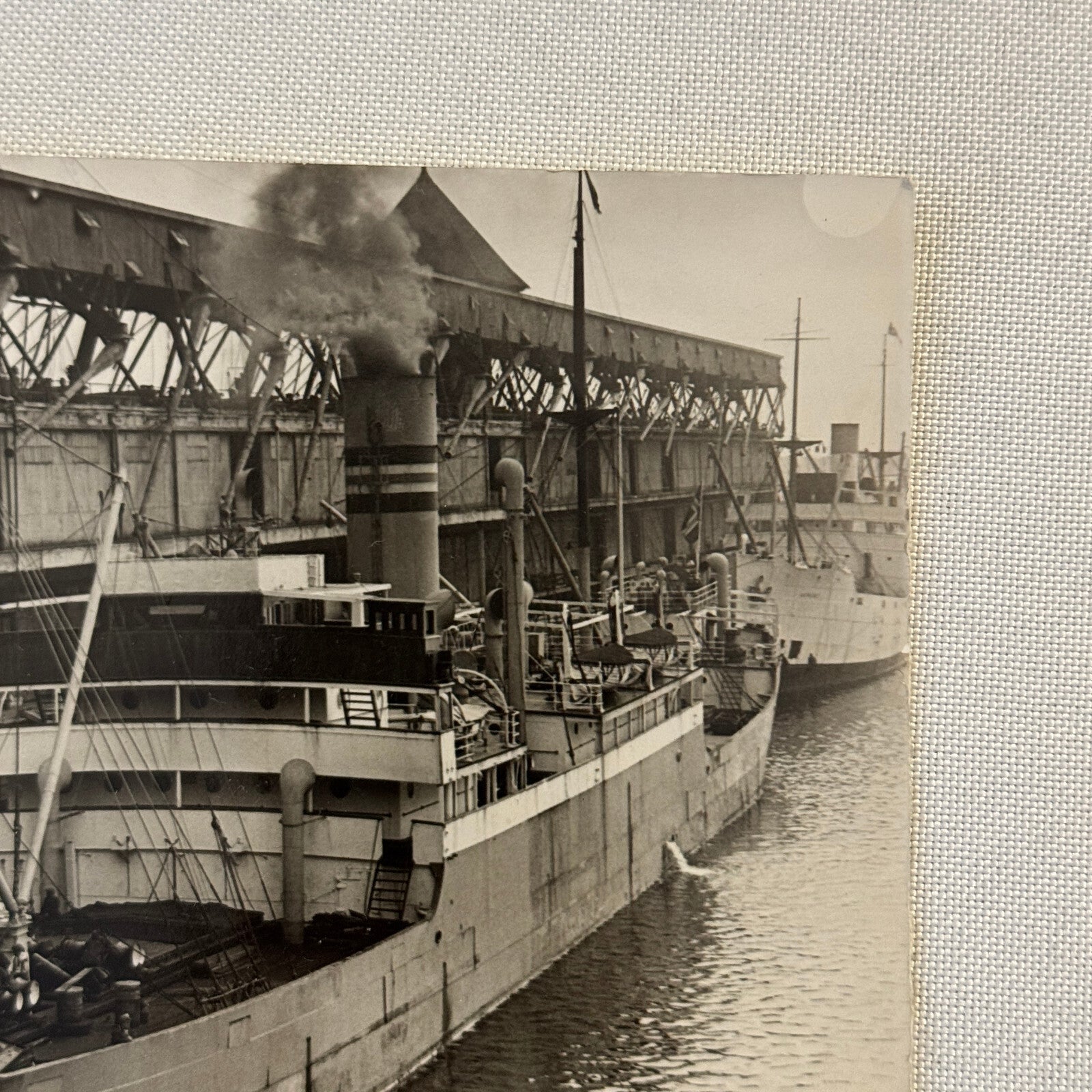 Vintage Ship Boat Photo Photograph Print Steamer Idefjord Montreal June 1931