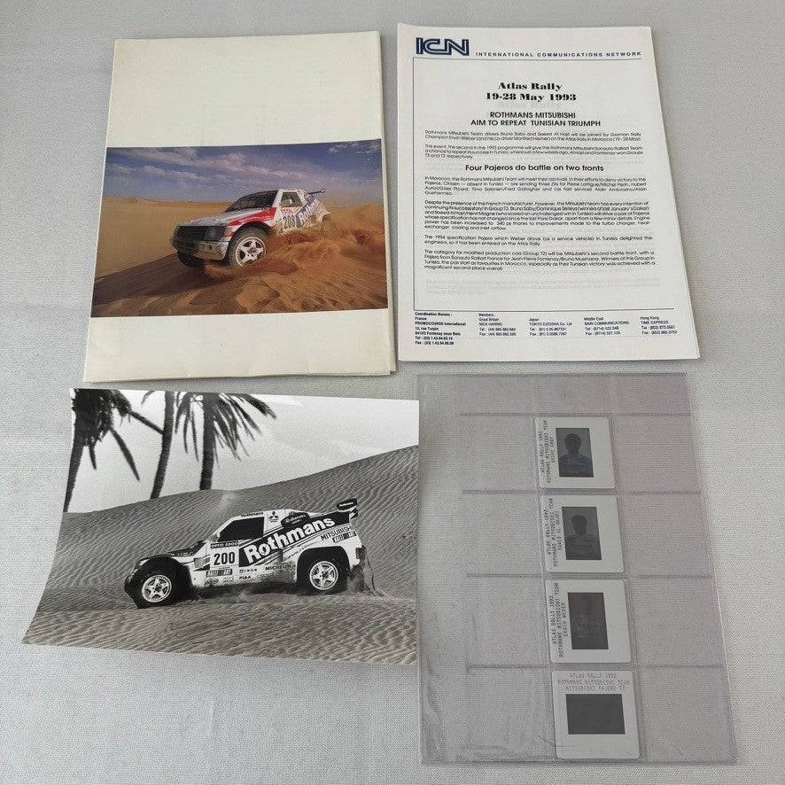 Rothmans Mitsubishi Pajero Rally Rallye Racing Press Kit 1993 Atlas Rally Photo