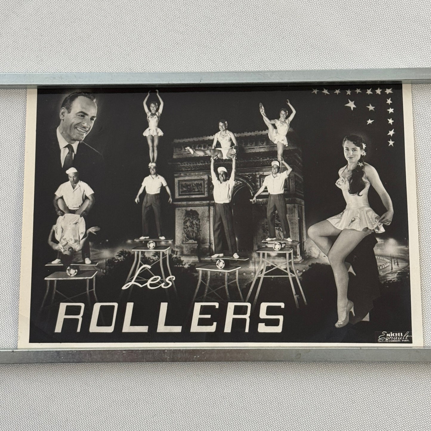 Vintage Circus Acrobat Balancing Act Photo Photograph Print Les Rollers
