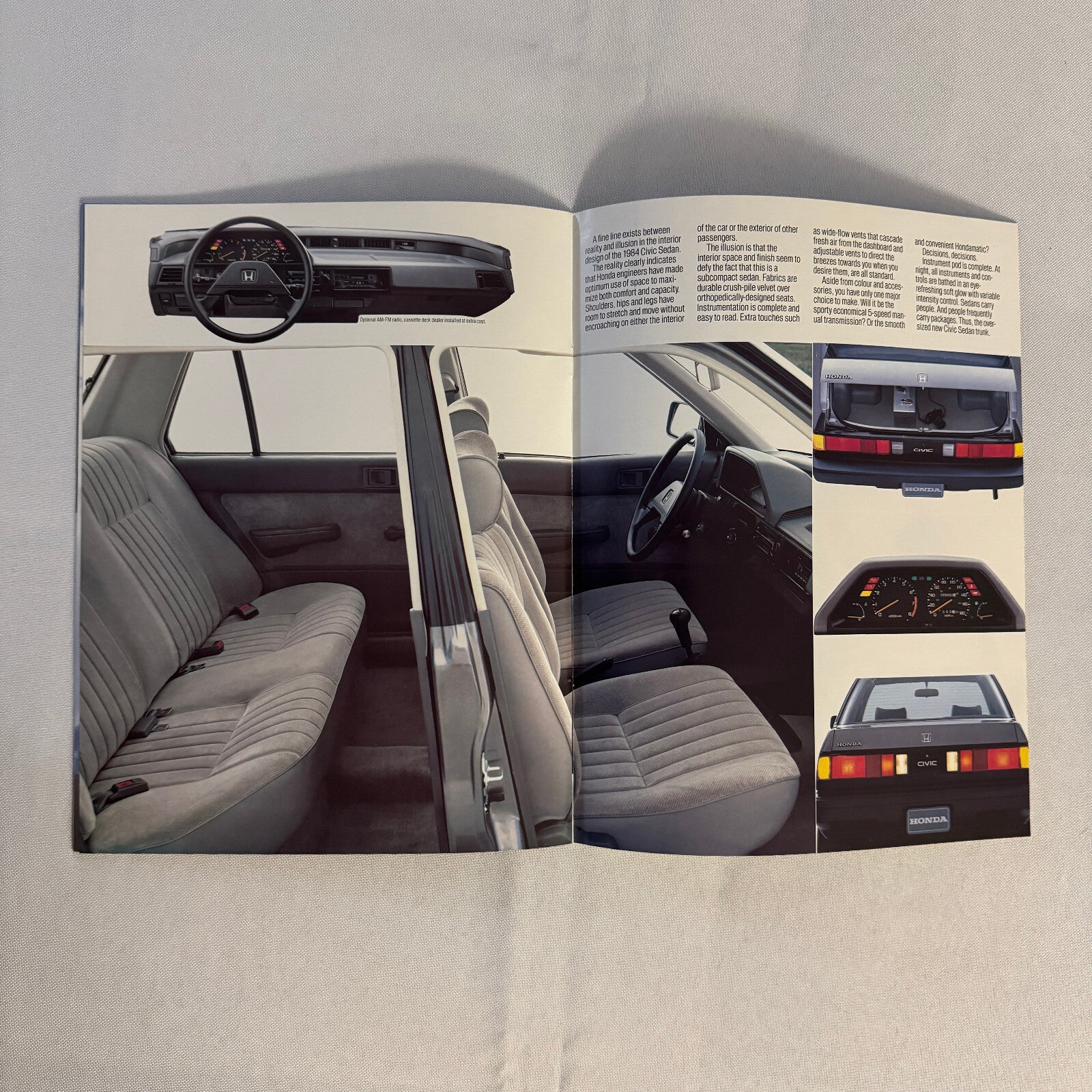 1984 Honda Civic Sales Brochure Catalog CRX Hatchback 1500 Sedan Wagon Vintage