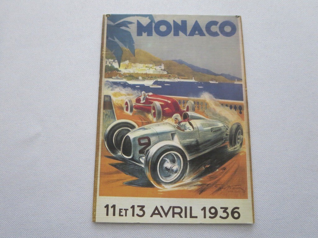 1936 Monaco Grand Prix Automobile Racing Car Postcard Post Card - Reproduction 