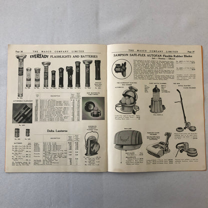 1936 1937 Masco Appliance Catalog Brochure Refrigerator Washing Maching Vacuum +