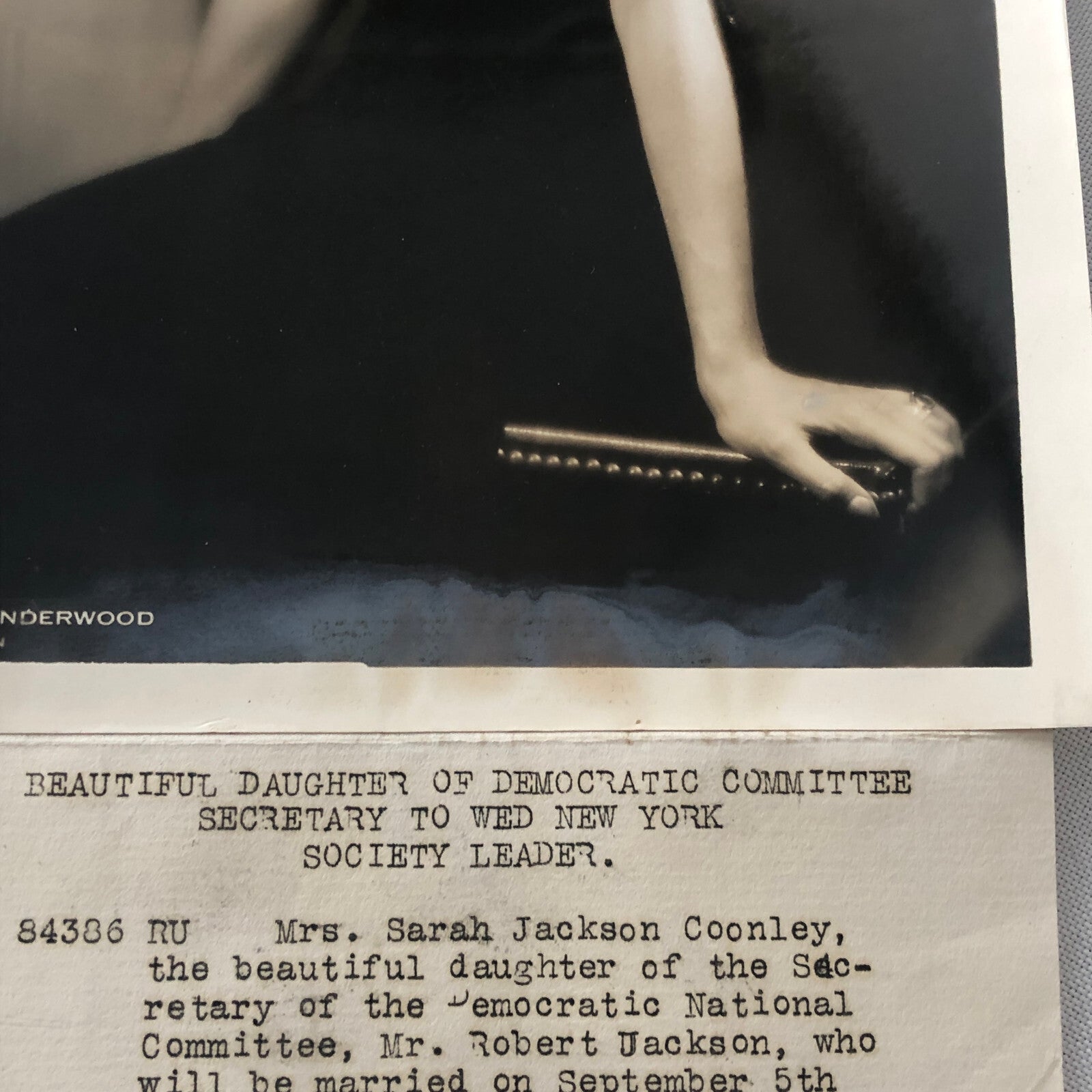 Press Photo Photograph Society Engagement Beautiful Woman Sarah Jackson Coonley