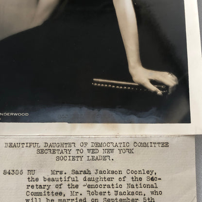 Press Photo Photograph Society Engagement Beautiful Woman Sarah Jackson Coonley