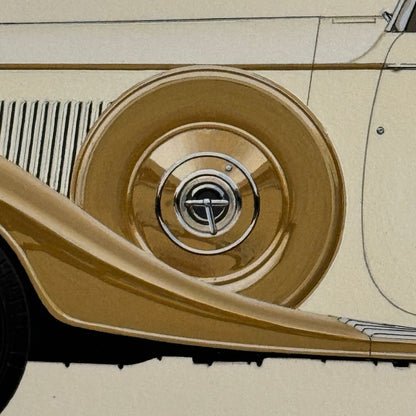 1938 Rolls Royce Phantom III Thrupp & Maberly Illustration Hand Drawn Art