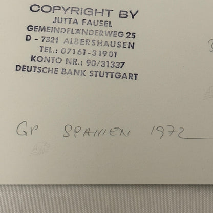 Vintage Racing Photo Niki Lauda Girlfriend Mariella von Reininghaus 1972 Spain