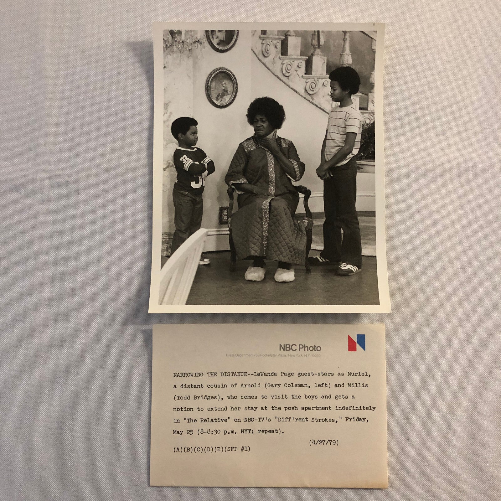 NBC Television Press Photo Different Strokes Gary Coleman Todd Bridges + 1979
