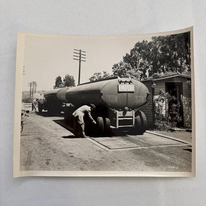 Tanker Truck at California Highway Inspection Station Vintage Photo Photograph