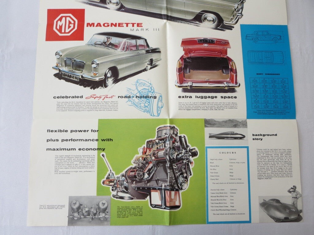 Vintage MG Magnette Mark III Sales Brochure Catalog Vintage Car Advertising 
