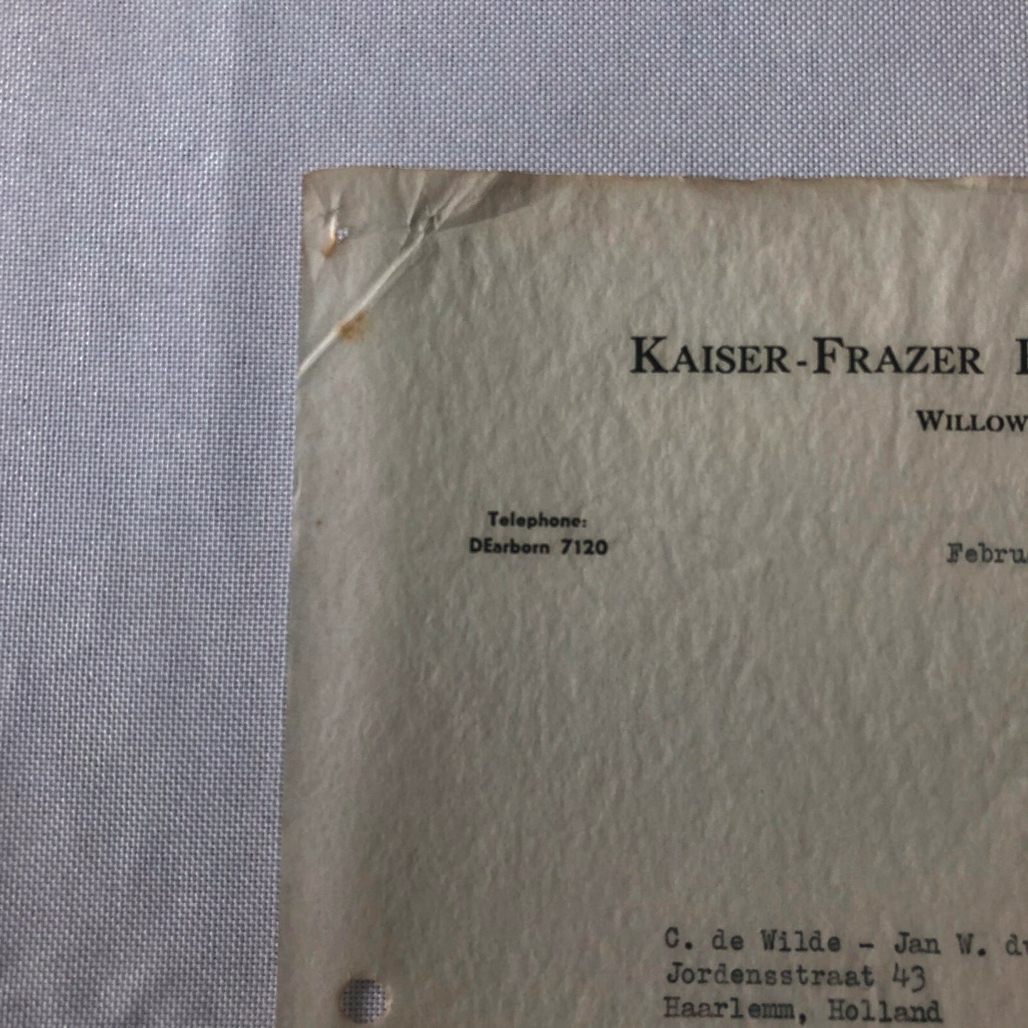 1947 - 1951 Kaiser Frazer Export Corporation Letter Letterhead Lot of 3
