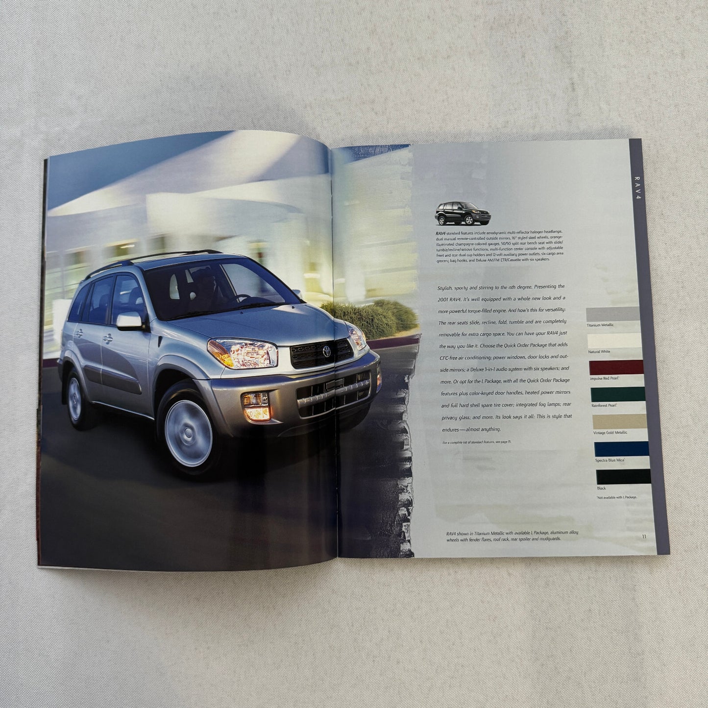 2001 Toyota Sales Brochure Catalog Tacoma Pickup Echo Celica MR2 Rav4 4Runner +