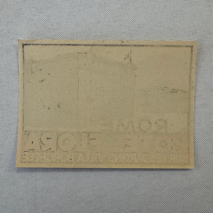 Vintage Hotel Travel Label Hotel Flora Rome Italy Italian Villa Borghese