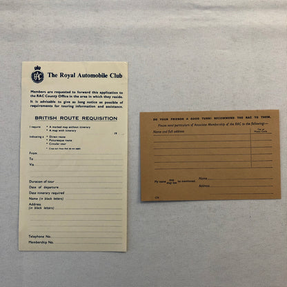 Vintage RAC Royal Automobile Club Welcome Document Package Brochures Car