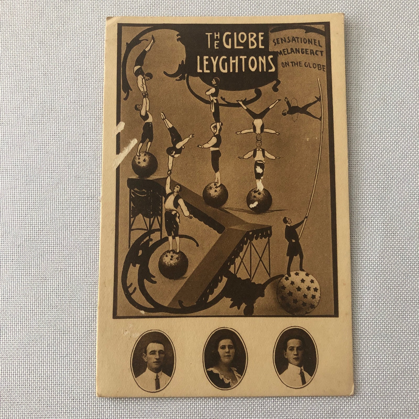 Circus Performer Balancing Acrobat Act Postcard Post Card Vintage Leyghtons