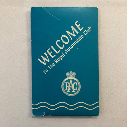 Vintage RAC Royal Automobile Club Welcome Document Package Brochures Car